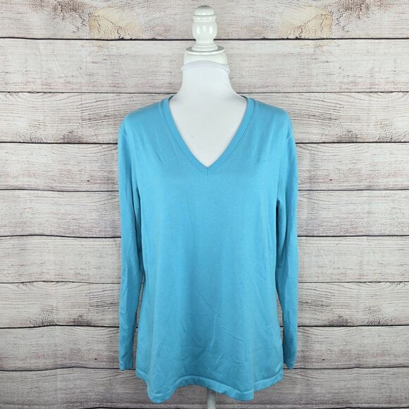 Nike Long Sleeve Legend Dri-Fit Athletic Moisture Wicking Blue V-Neck Top XL - Picture 7 of 8